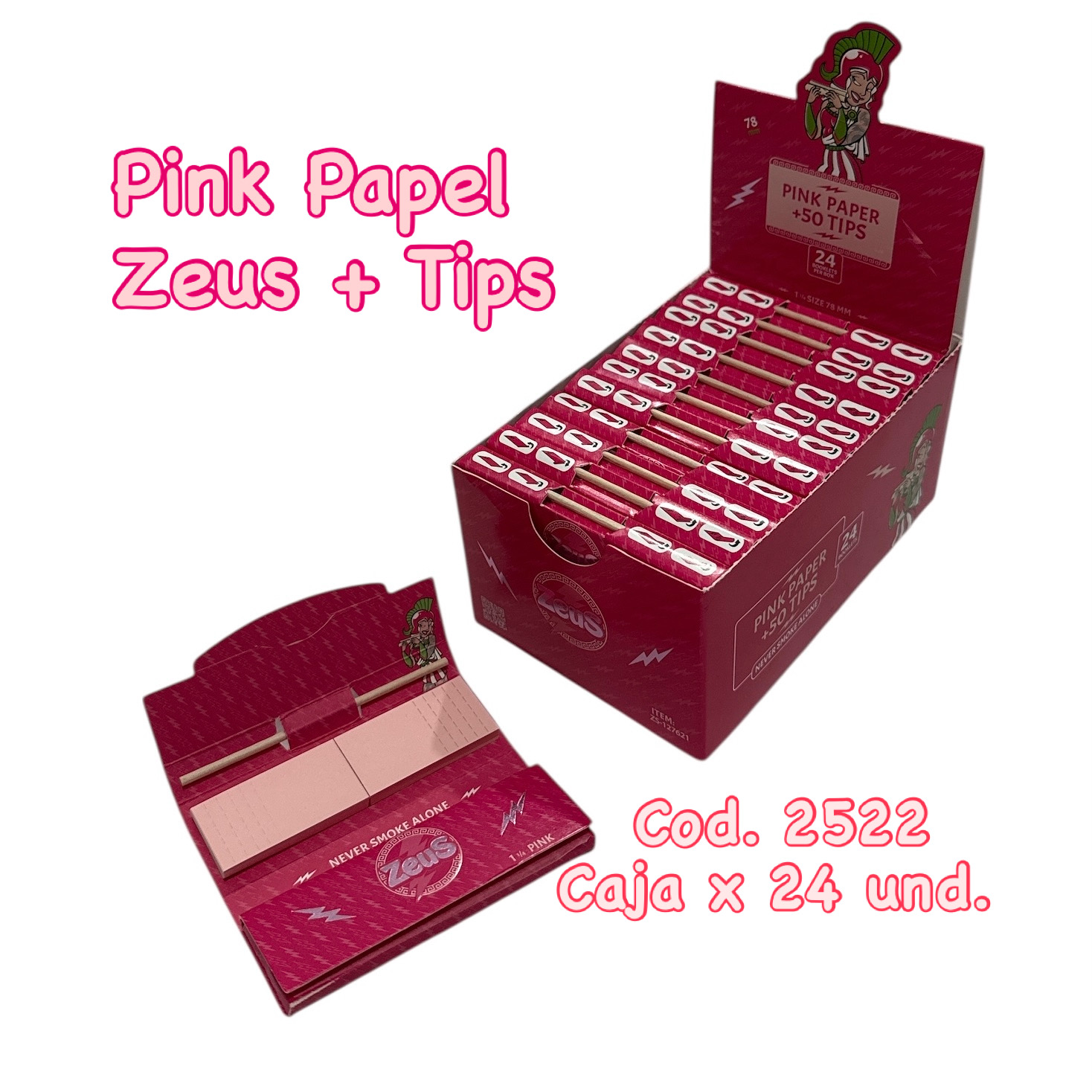 Papel Zeus Pink 1 1-4  mas Tips