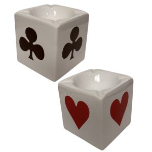 CENICERO ZEUS CERAMICA NAIPES 4 CARAS POKER ABIERTO COD 1412