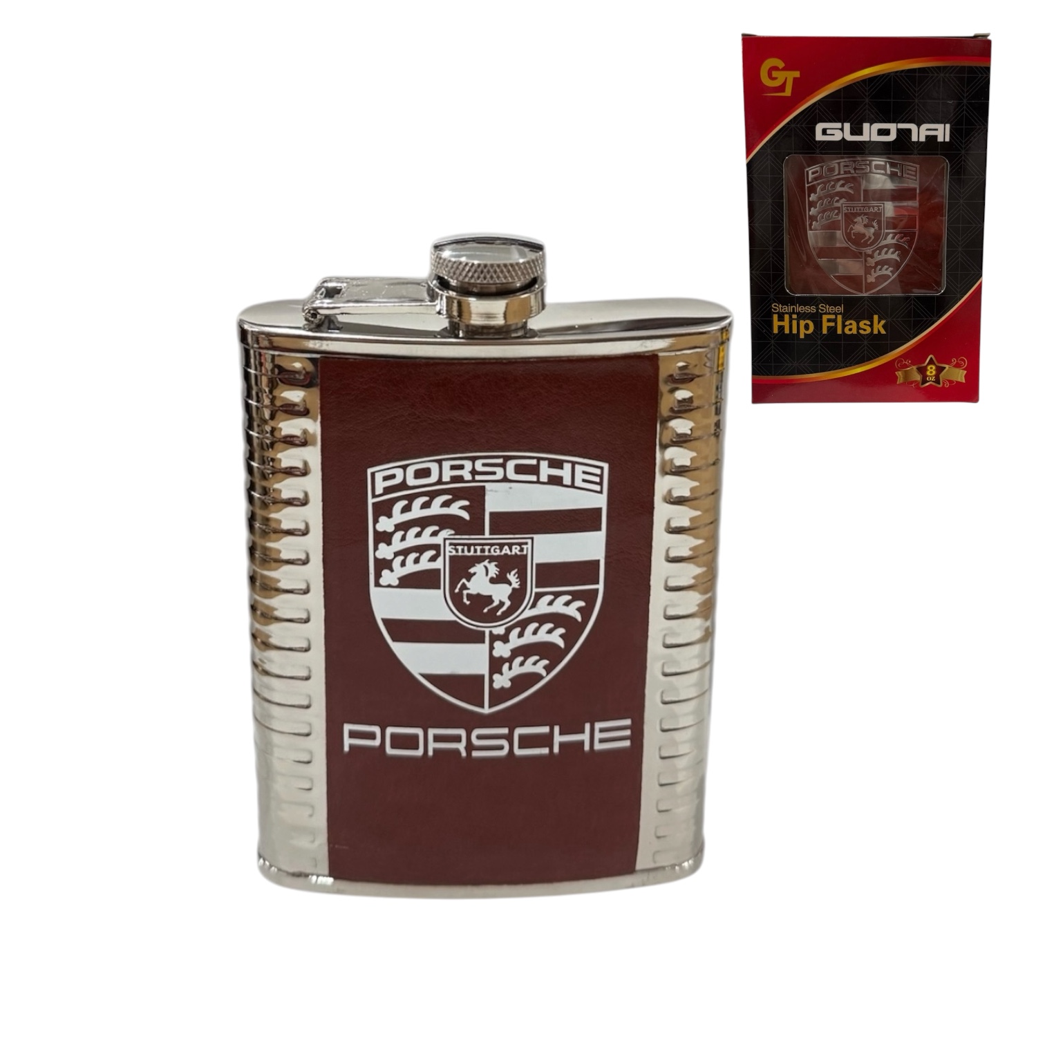 PETACA CUERO 8 OZ PORSCHE
